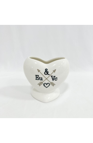 Vaso Coração de Cerâmica - 