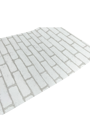 Papel de Parede Autoadesivo Tijolinho Rústico Branco