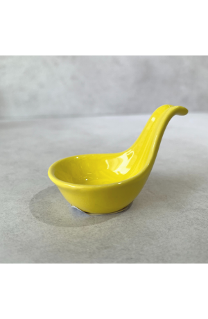 Mini Concha de Cerâmica Amarela