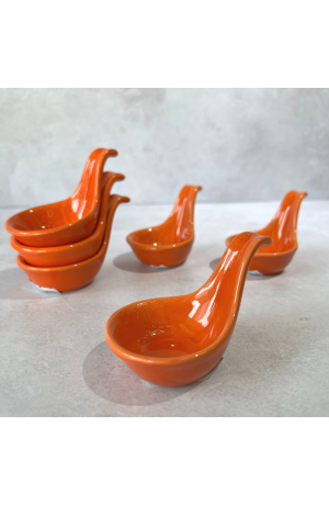 Mini Concha de Cerâmica Laranja