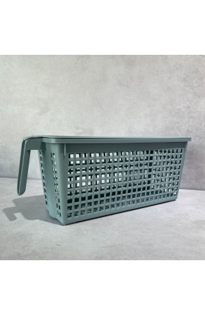 Caixa Organizadora de Plástico Azul com Tampa Grande