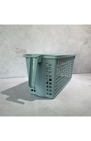 Caixa Organizadora de Plástico Azul com Tampa Grande