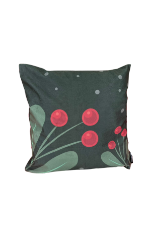 Capa de Almofada Cereja de Natal Veludo 43x43cm
