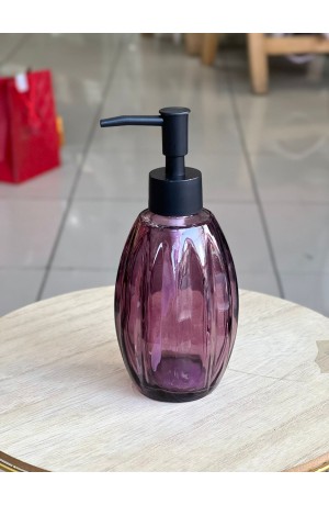 Porta Sabonete Liquido de Vidro Roxo 320ml