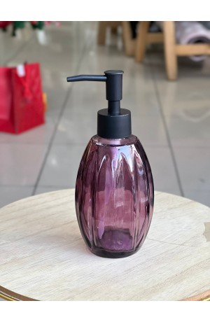 Porta Sabonete Liquido de Vidro Roxo 320ml