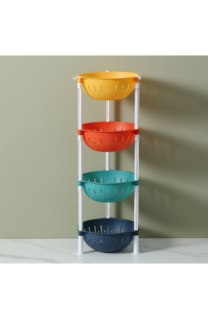 Fruteira de Plástico Colorida 4 Andares