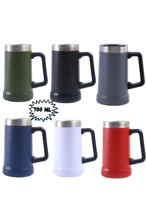 Caneca Térmica de Inox -  Branca  700 ml