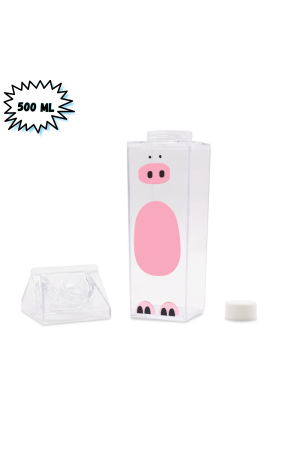 Garrafa Plástica em Forma de Caixa de Leite 500ml  Decorada 