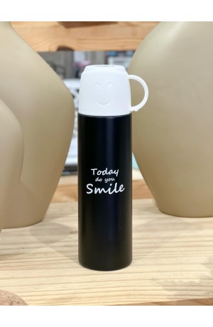 Garrafa Preta Térmica com Copo - 500ml