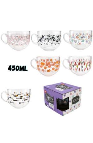 Caneca de Vidro Corações 450ml