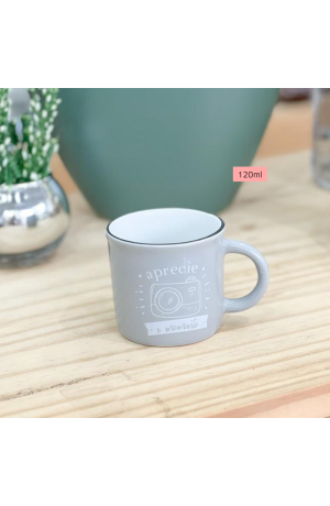 Caneca de Porcelana Cinza 