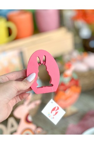 Porta Guardanapo Anel formato Coelho Madeira Rosa