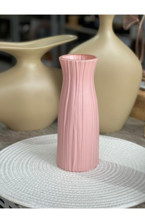 Vaso Rosa de Plástico 23cm