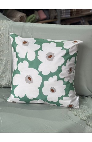 Capa de Almofada Verde e Branca - 42cm x 42cm  Mod 3