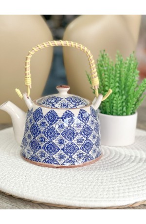 Bule Decorativo de Porcelana  - Azul