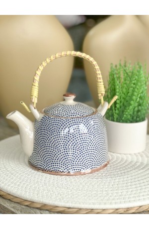 Bule Decorativo de Porcelana  - Coração Azul