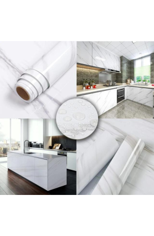 Papel Autoadesivo Mármore Branco Lavável 2,00 X 0,6 M