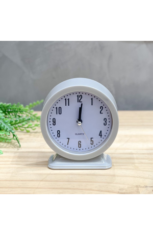 Relógio de Mesa Redondo - Cinza