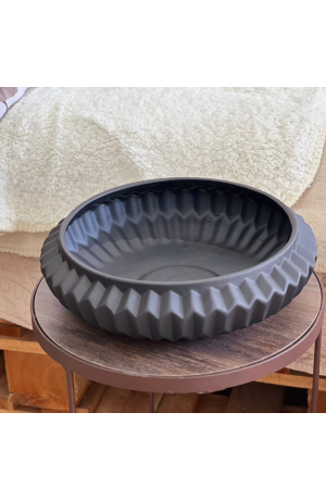 Cachepot Frizon Preto Indigo em Cerâmica