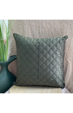 Capa de Almofada Verde de Veludo Triangular 43cm