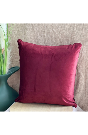 Capa de Almofada Vinho de Veludo Triangular 43cm