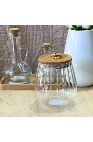 Pote Hermético com Tampa de Bambu 600ml