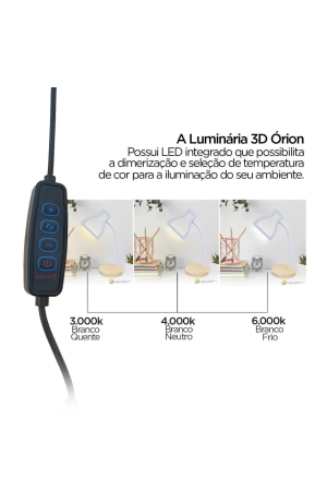 Luminária Branca Articulada de Led