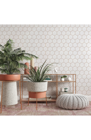 Papel de Parede Autoadesivo Geométrico Hexagonal Colmeia