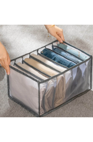 Colmeia Organizadora Cinza Multiuso de Tecido 36x25x20cm