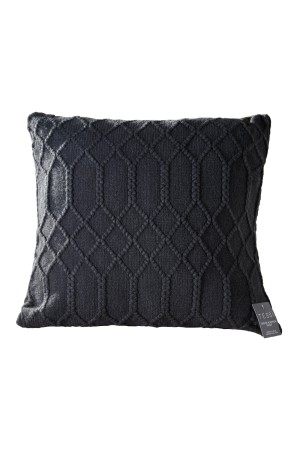  Capa de Almofada Tricot Preto 45x45cm