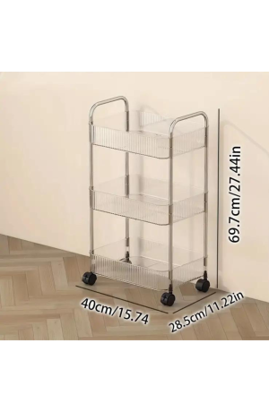 Carrinho Multiuso com Rodinhas -  Transparente