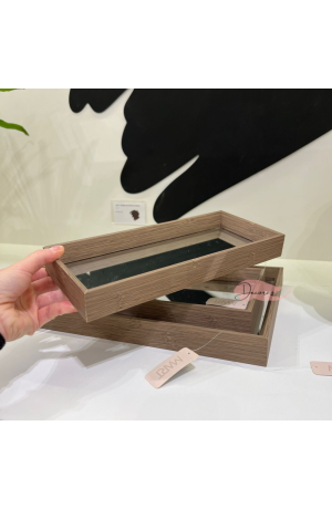 Bandeja de MDF Marrom Espelhada 28cm