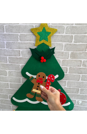 Árvore de Natal com Elementos de Velcro 1m X 66cm