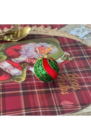 Bola Verde com Glitter 6cm