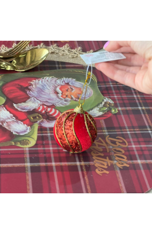 Bola Vermelha com Glitter 6cm