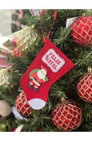 Bota Decorativa de Natal Vermelho 