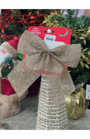 Enfeite de Natal - Laço Dourado com Glitter