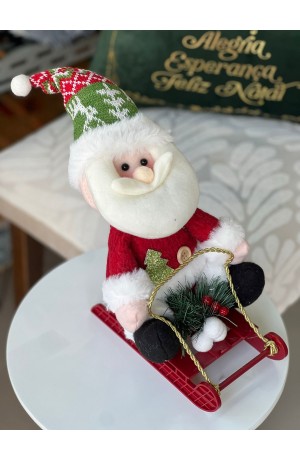 Enfeite de Natal Noel no Treno Decorativo - 40cm