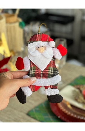 Enfeite p/ Pendurar Papai Noel - Xadrez