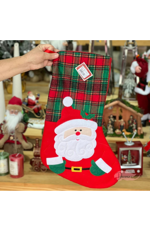 Meia Decorativa de Natal Papai Noel - 44cm X 28cm