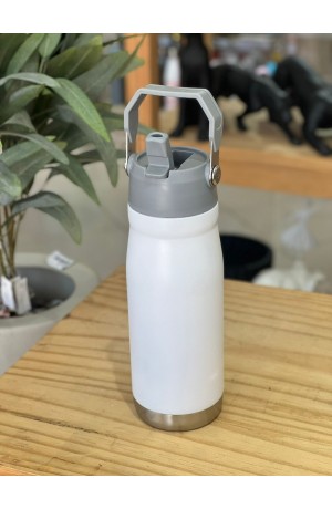 Garrafa Branca Térmica de Inox com Alça - 650 ml