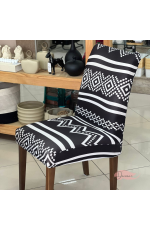 Capa de Cadeira Preta Abstrato Mod.2  - 40cm X 50cm / 45cm X 65cm