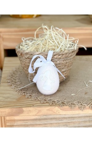 Enfeite Ovo de Páscoa Rosa Bebê 8cm