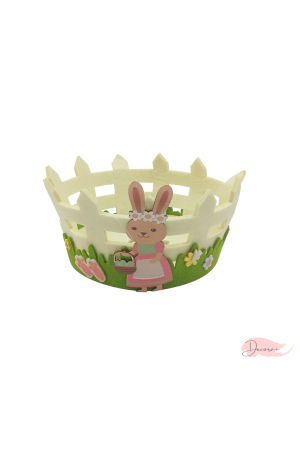 Cesto Coelho da Páscoa Branco 18cm
