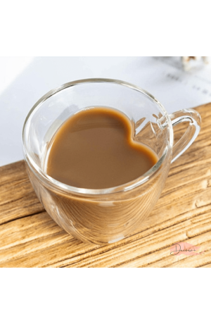 Kit com 2 Xicaras de Parede Dupla Coração 80ml