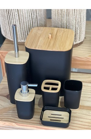 Kit de Banheiro Preto - 6 Peças