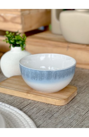 Bowl de Cerâmica  Azul com Branco - (G)