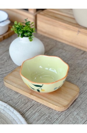 Bowl de Cerâmica Floral Amarelo - 250ml