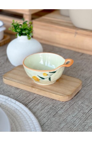 Bowl de Cerâmica Floral com Alça -150ml