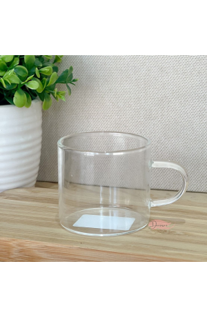 Canecas de Vidro Borossilicato com Alça Transparente 80ml